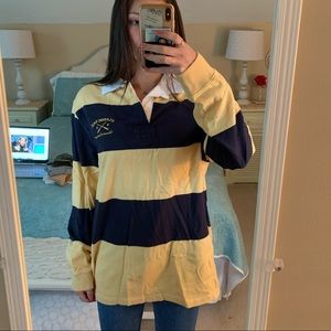 Oversized long sleeve polo shirt